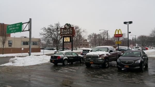 A snowy day.....Hot coffee and fresh bagels ......By far the best....