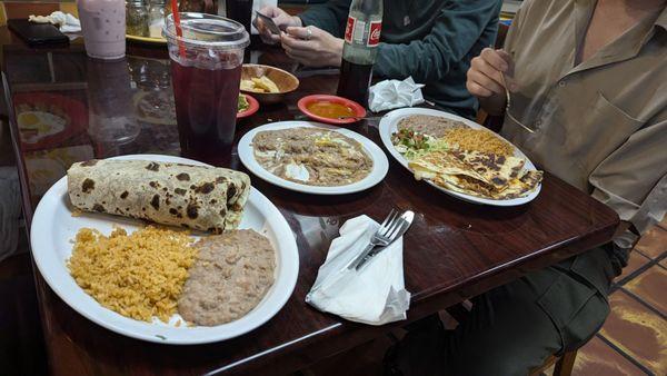 Lengua Burrito Quesadilla (with Meat)