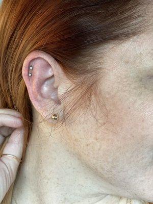 2 cartilage piercings