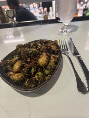 Fried Brussels Sprouts which were really good, sweet and sticky!