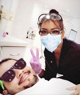 Our office is fun and relaxing, even our patients love taking selfies