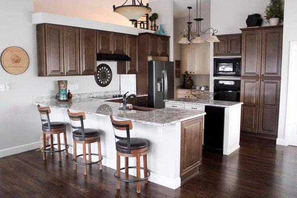 Here is a look at a job we recently completed in Saint Charles. This was a kitchen renovation that involved all new custom cabinetry and tri