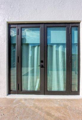 Impact French Doors Bronze with Clear Low E Glass