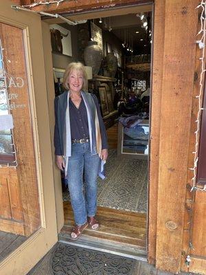 Marjorie, the owner, at Jack Straw in Grand Lake, Colorado