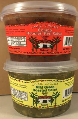 Medium Combo Roasted Salsa Mild Green Roasted Salsa