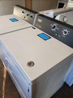 Maytag commercial laundry sets.5 years parts and labor warranty.