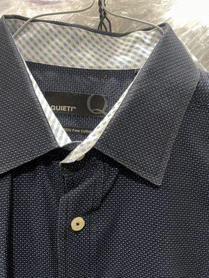 Shirt with poorly pressed collar.