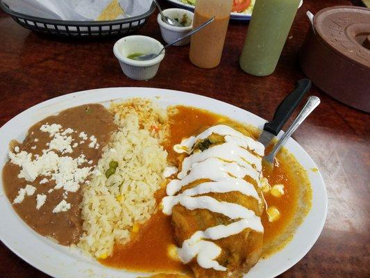 Chile Relleno and Camarones Chile Arbol.