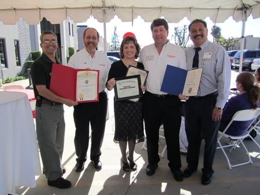 Paramount Chamber of Commerce and other recognition awards for our 25th anniversary.