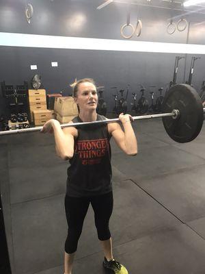 Sally getting those front squats