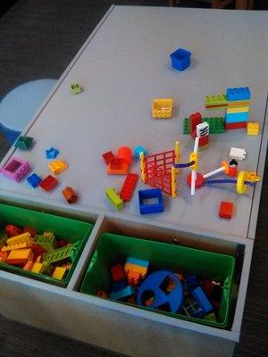 Lego's at the Lego Tables in the Children's section at the Gilroy Public Library.