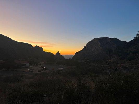 View of sunset from restaurant