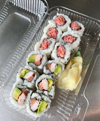 $13 for two rolls! -- alaskan & spicy tuna