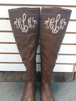 custom monogrammed leather boots