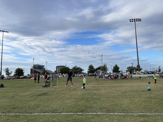 Soccer fields are clearly marked and the nets are sturdy and well maintained.