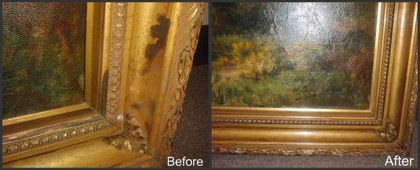 Frame repair before & after