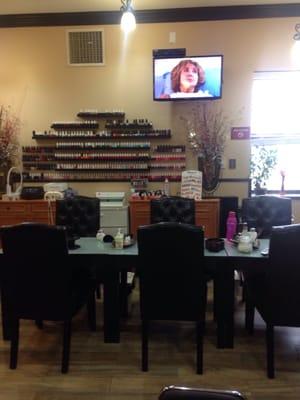 Nail Salon in back of the hair salon.