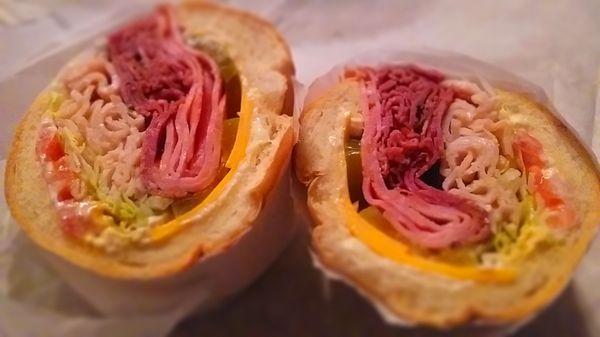 The Grand Slam: Turkey, Ham, Roast Beef, Cheddar & veggies :)