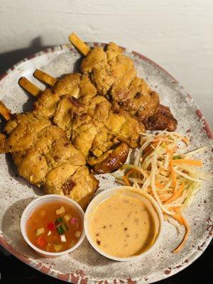 Chicken Satay and Green Papaya Salad