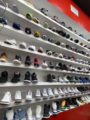 Wall of shoes.