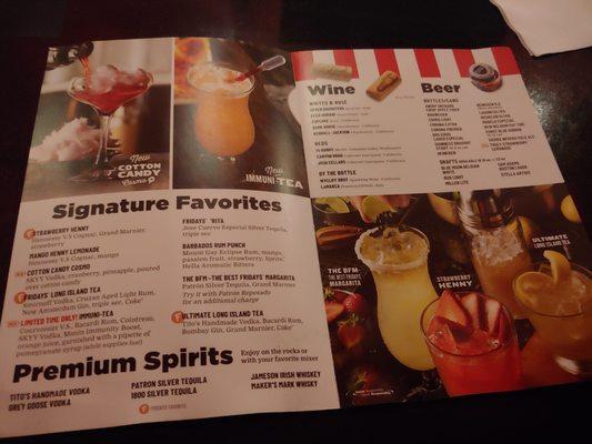 Drink menu