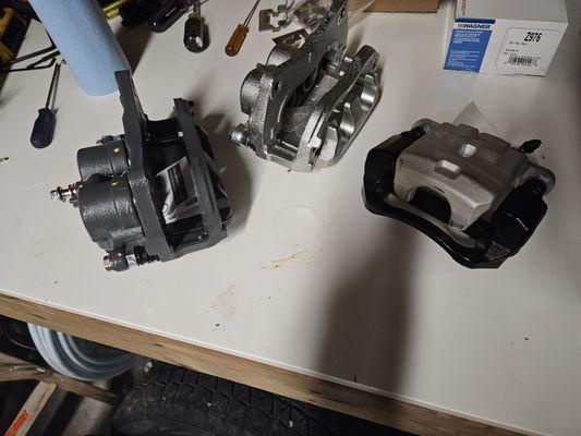 Three calipers that were all supposed to be coated the same... they are not obviously