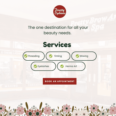 The One destination for all your beauty needs.
Book an Appointment Today!
Book Now: https://prettyeyebrowsmi.com