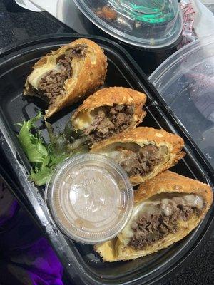 Beef Philly cheese steak w/ sauce