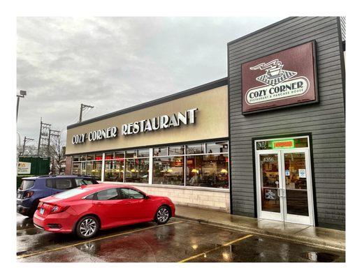 Cozy Corner Restaurant. Diversey Ave. Breakfast Lunch Branch. Dine in Take Out Delivery. Parking. Nice Service .Cool.