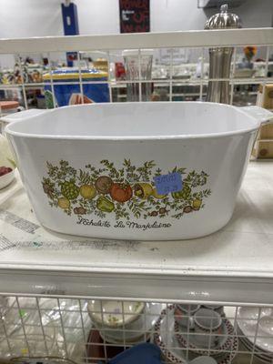 Casserole dish available for approximately $25 online in better condition and with a lid was marked at $41.29.