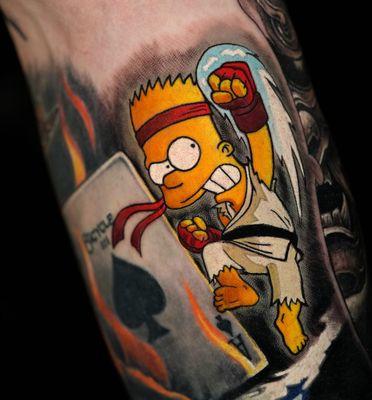 Bart Simpson tattoo by Dave Fernandez