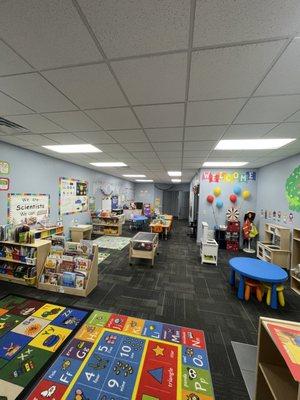 Preschool classroom and circle time area