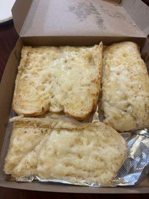 Garlic Bread with Cheese in a small pizza box