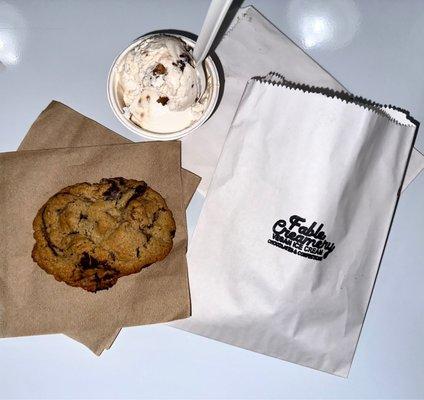 This is what I got: chocolate walnut cookie and almond butter crunch ice cream. Both so good!