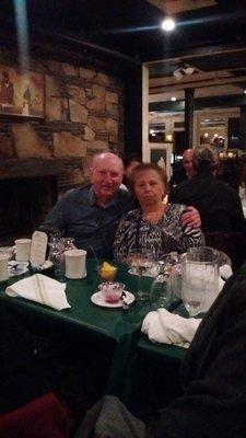 Tom and Carol after the dinner anxiously awaiting the Cabaret!