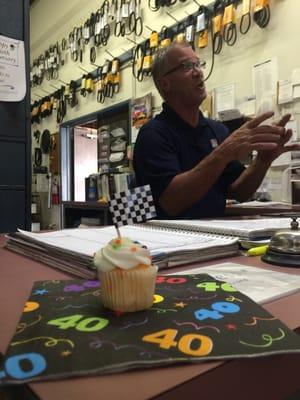 Party!!!!  Happy Anniversary to our trusty auto fix- it guy! Chris +his top crew! #Tucson #MCLifeRocks #EatShopPlay