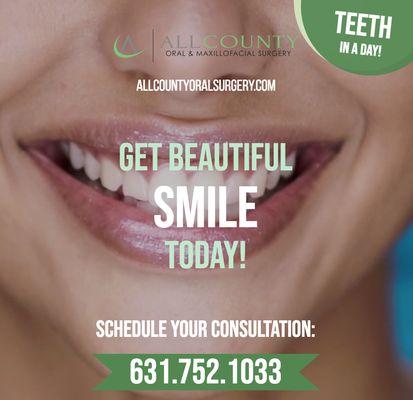 You can have a new smile & new teeth in one day! 631.752.1033