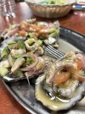 Oyster with ceviche