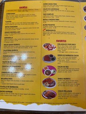 Inside menu 1