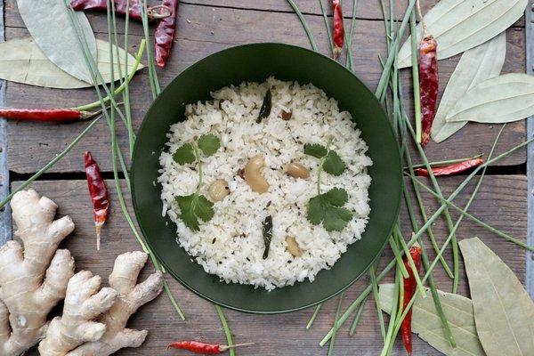 Coconut Rice - Light basmati rice with cashews