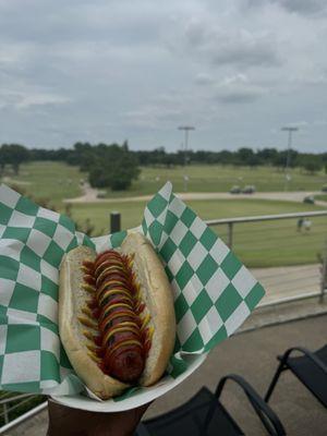 Juneteenth hot dog on a perfect day