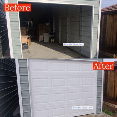 Garage door install before and after