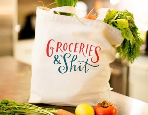 Grocery tote bag.