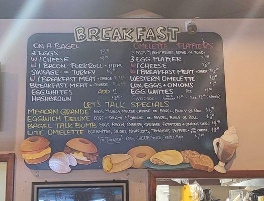 Breakfast menu