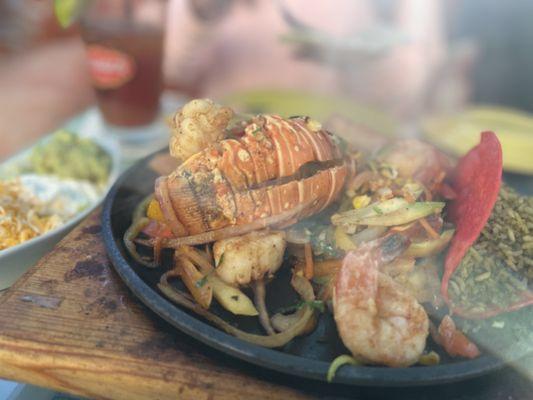 Sea food fajitas enough for two people just order an extra order tortillas.