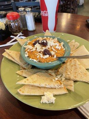 Their fresh red pepper hummus, delicious!