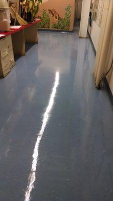 This picture was taken after wax was applied to this floor.