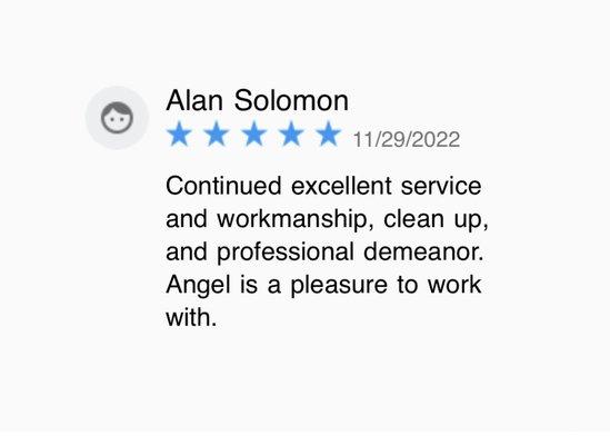 Another review form one of my reoccurring clients near Los Angeles CA. 
Thank you Dr. Solomon.