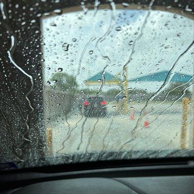 Drying the car in front of me