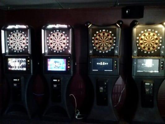 Dart boards in back bar.